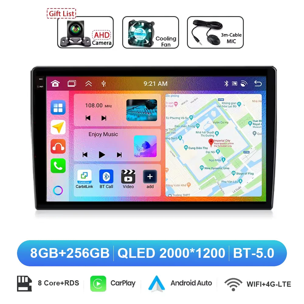 9" Android 16 for Honda City 2020‑2022 Car Stereo QLED HD Head Unit Touch Screen Wireless CarPlay GPS Navi BT WiFi DSP Player