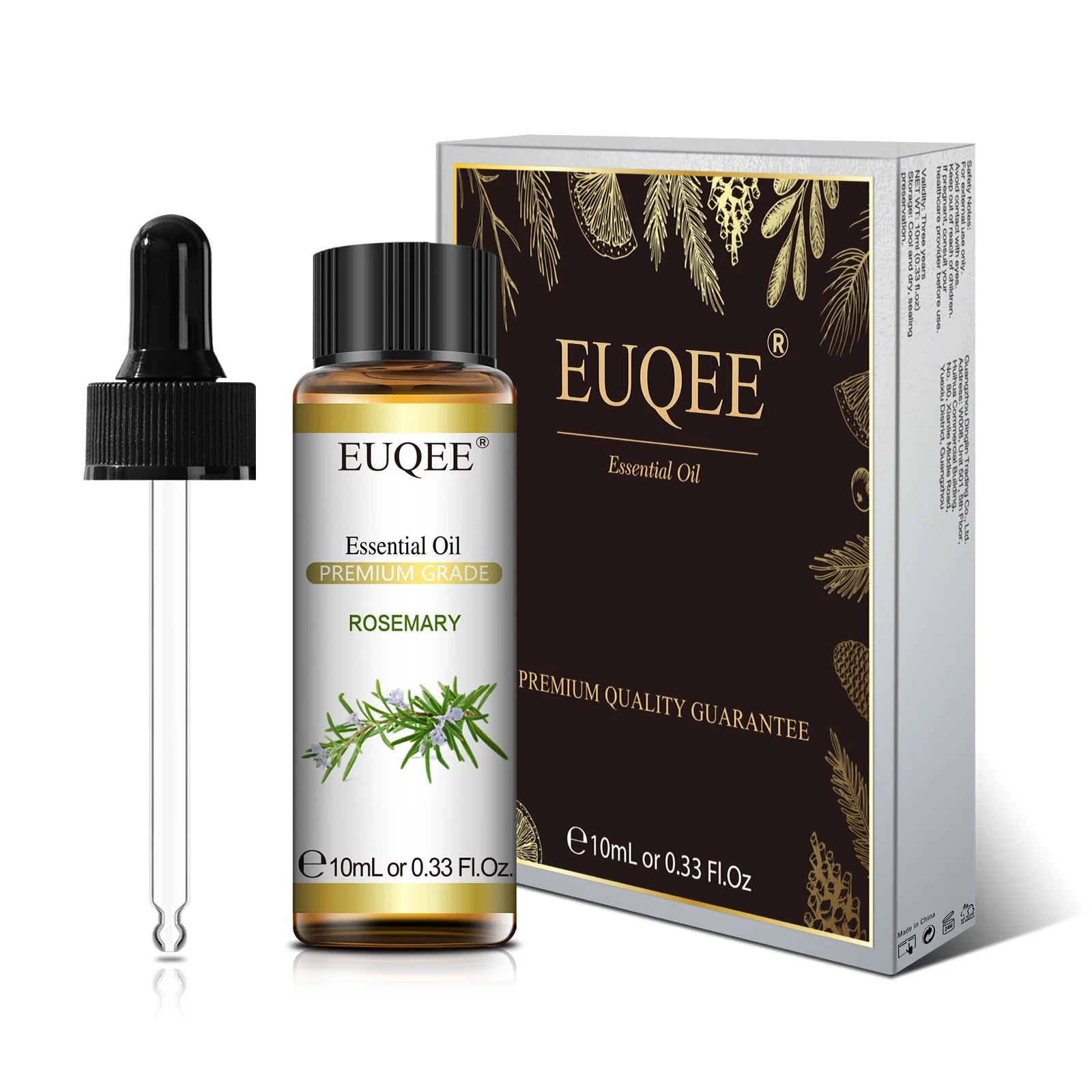 EUQEE 10ml Pure Natural Essential Oil Lavender Jasmine Eucalyptus Vanilla Sandalwood Sweet Orange Lemon Oregano Rose Fragrance
