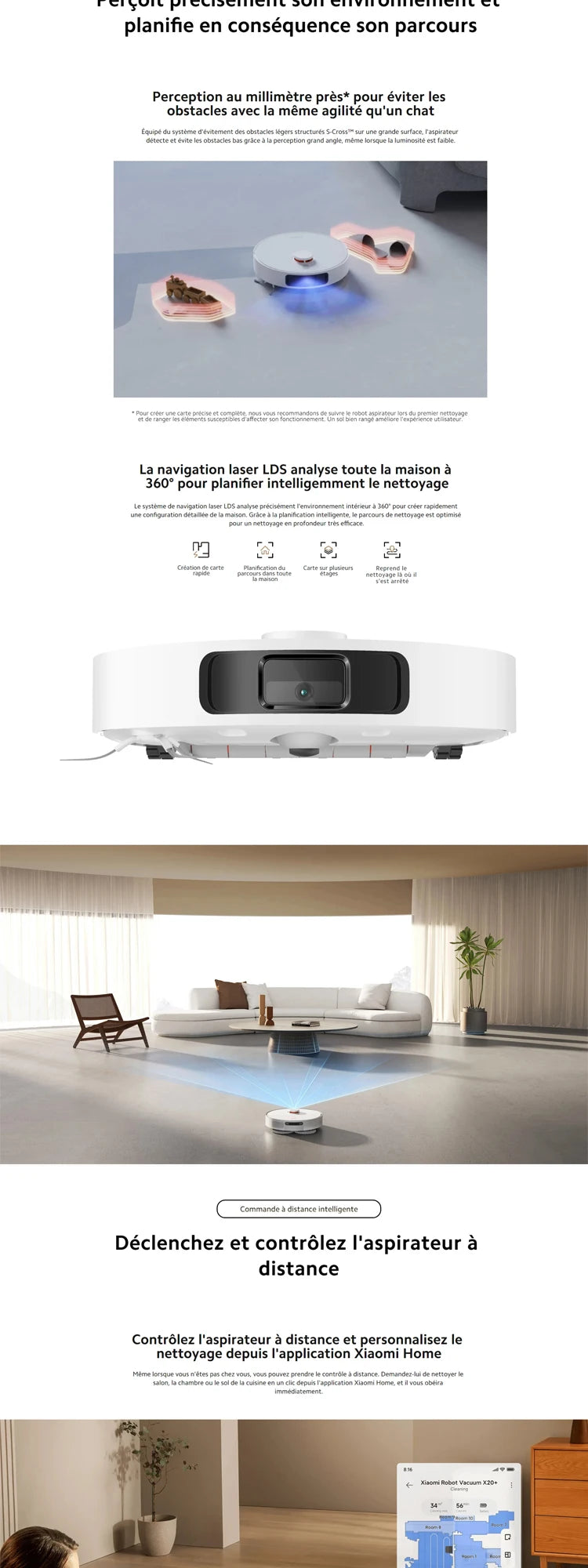 Xiaomi Robot Vacuum OMNI 2（X20+）,6000Pa Suction Auto Dust Collection Smart ,for Pet Hair Hard Floor,Alexa/Google Assistant