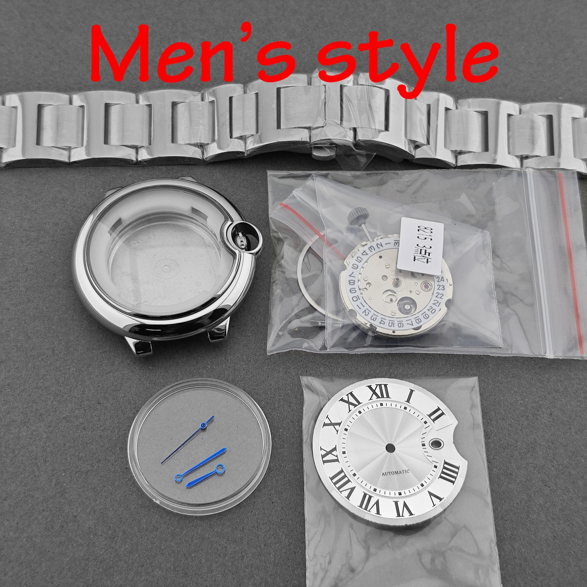 Watch case set Couple-style sizes 42mm/32.8mm stainless steel material suitable for Miyota 8215 / ST6 movements butterfly clasp