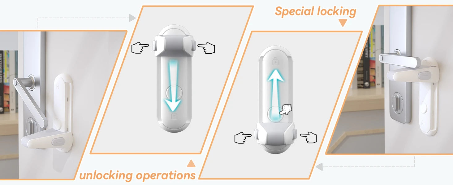 Baby Proofing Door Handle Lock,Childproofing Door Knob Lock Easy to Install and Use Door Lever Lock