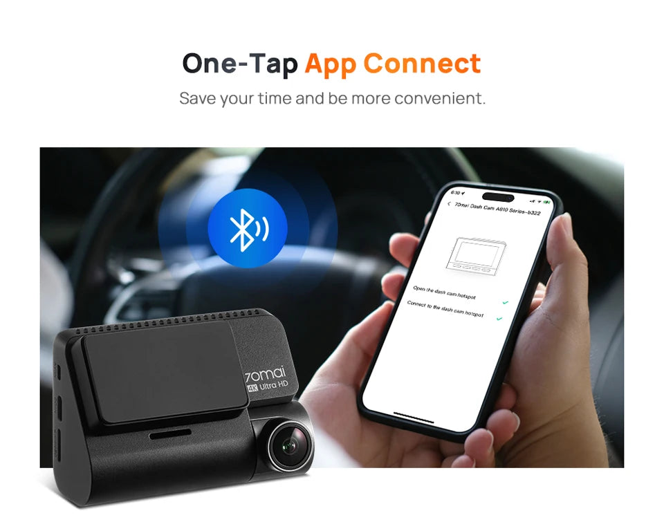 70mai 4K Dash Cam A810 Front Rear Set Suppor 4G Module LTE UP04 Remote Control GPS ADAS Car DVR 70mai A810 Car DVR