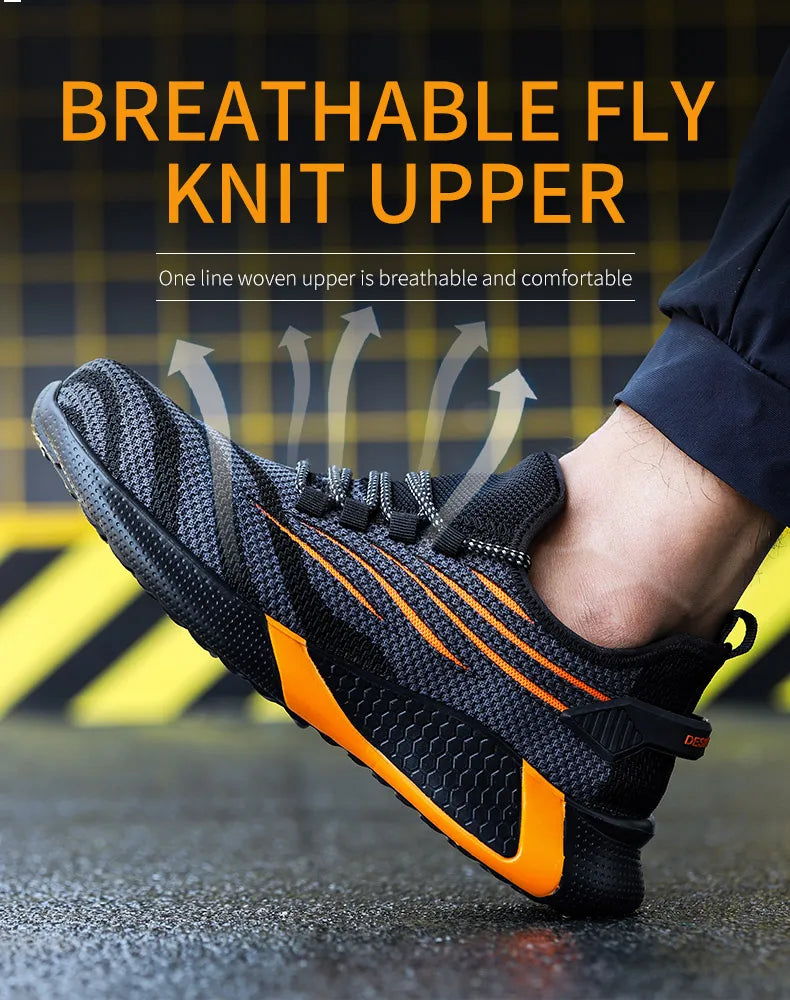 Men Work Safety Shoes Anti-puncture Protective Shoes Men Indestructible Work Shoes Men Boots Lightweight Breathable Safety Boots