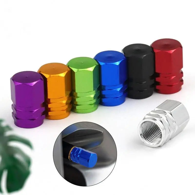 4pcs Aluminum Alloy Car Wheel Tire Valve Caps Tyre Rim Stem Covers Airdust Waterproof For Automobiles Motorcycles Trucks Bikes