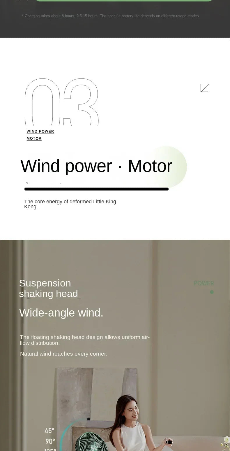 36V/110V/220V  Small Home Appliance Suspended Floor Fan with Powerful Airflow and Adjustable Height AJ