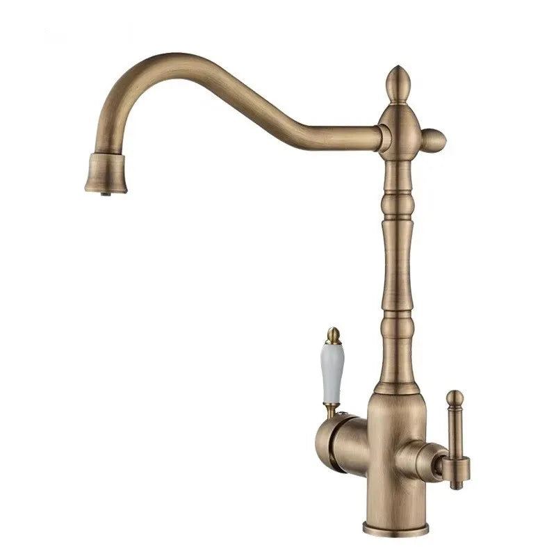 Antique Waterfilter Tap Kitchen Faucet Gold Mixer Drinking Kitchen Purify Faucet Kitchen Sink Tap Water Tap Crane For Kitchen