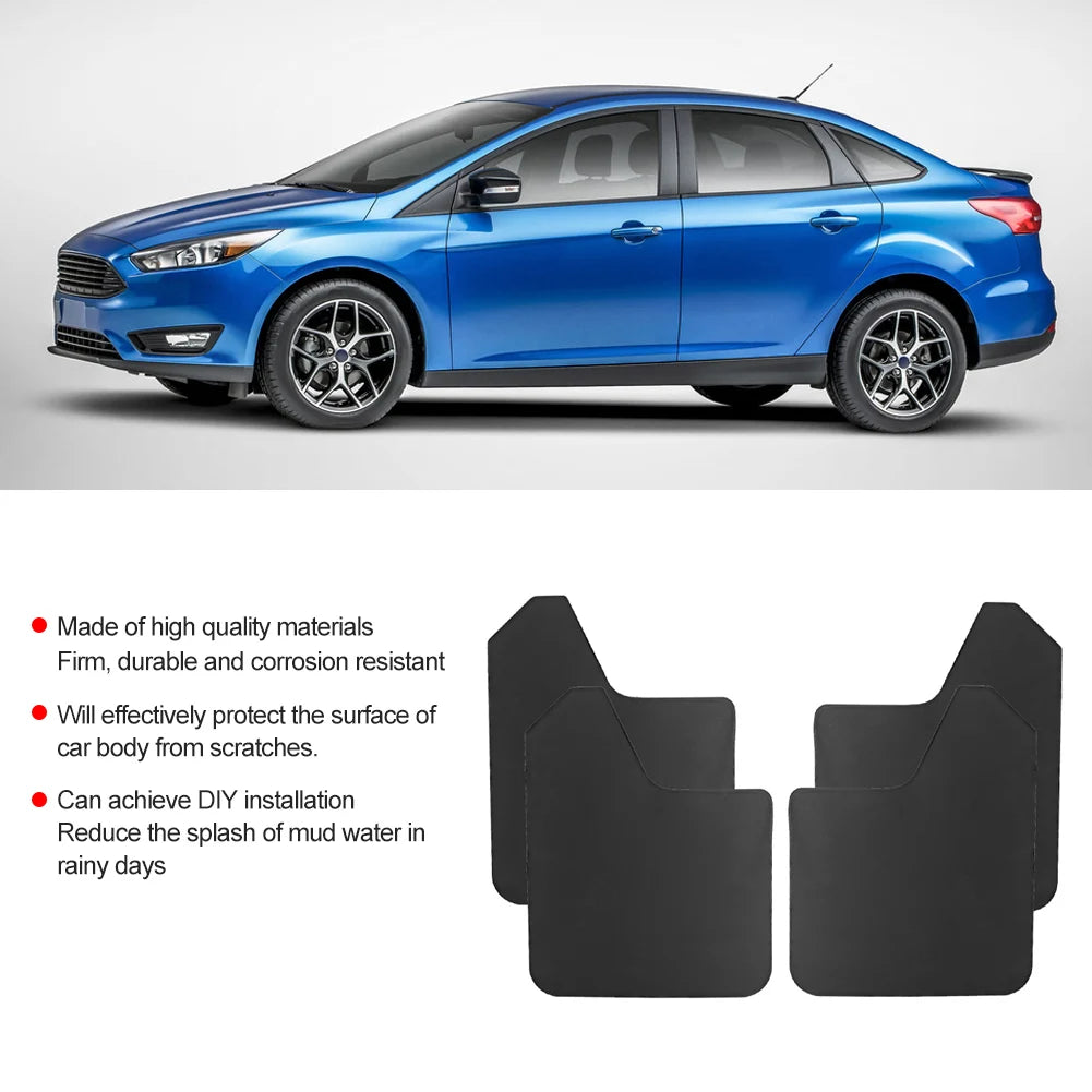 4Pcs Universal Car Mudguard Cover Mud Flap Guards Fenders Fit for Car Accessories MF12-BAS-BLK