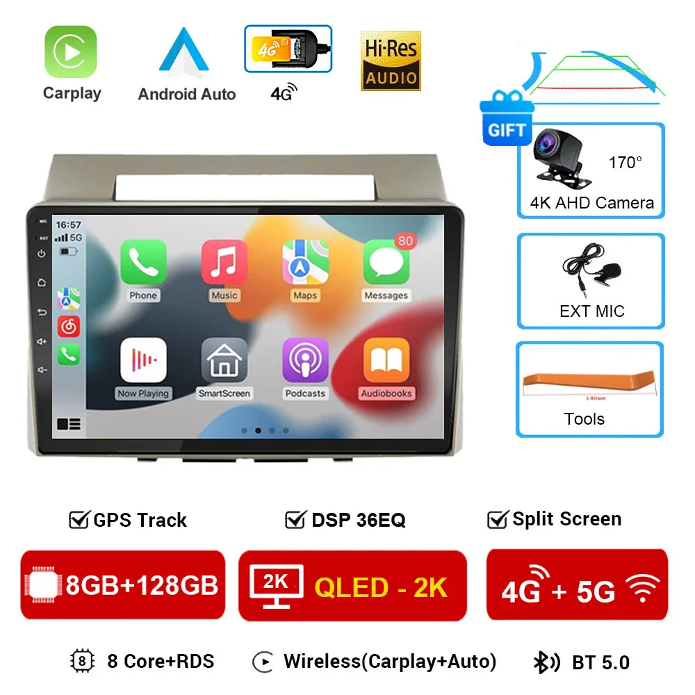 Car Radio Multimedia Player For Toyota Corolla Verso 2004-2009 2 Din 4G Carplay Wifi Navigation GPS Android Autoradio Head Unit