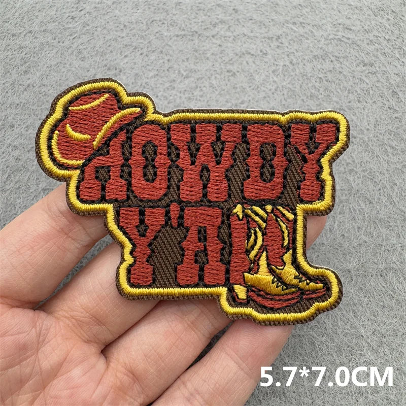 Western Cowboy Embroidered Patches DIY Boots Horse Patch For Clothing Iron On Patches Jackets Backpack Hats Sew Badges Patches