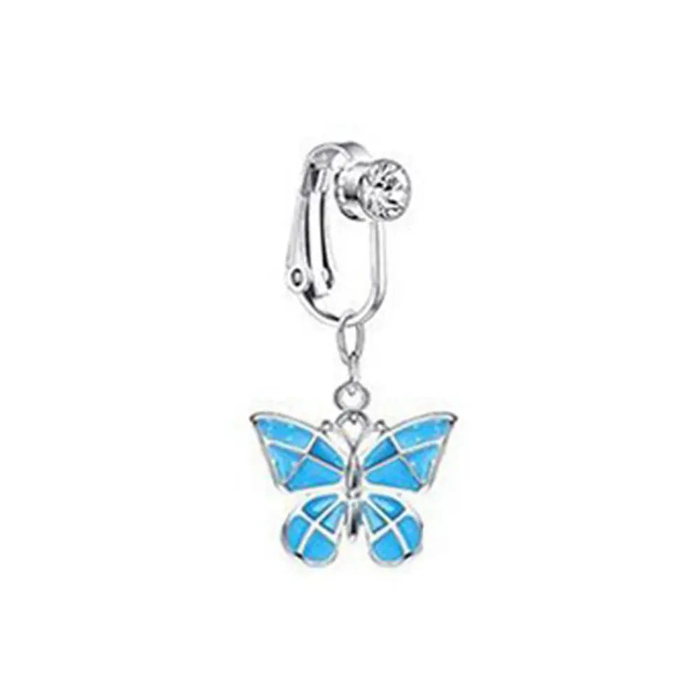 Faux Fake Belly Butterfly Fake Belly Piercing Heart Clip On Umbilical Navel Fake Pircing Moon Star Leaves Cartilage Earring Clip
