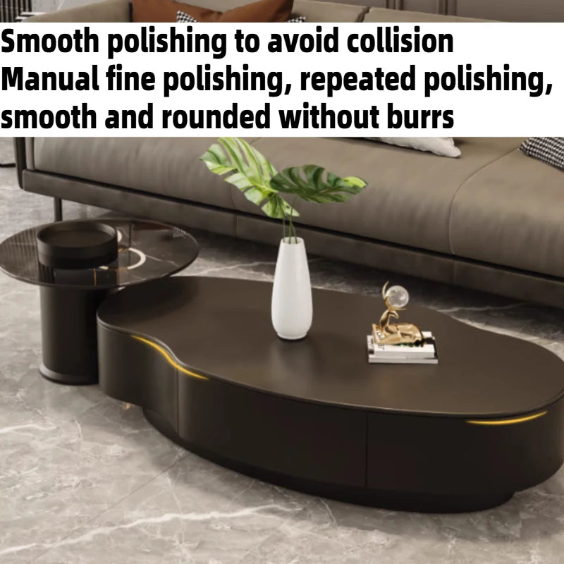 Special-shaped Coffee Tables Modern Luxury Service Sedentary Black Side Tables Storage Lounge Center Mid Century House Furniture