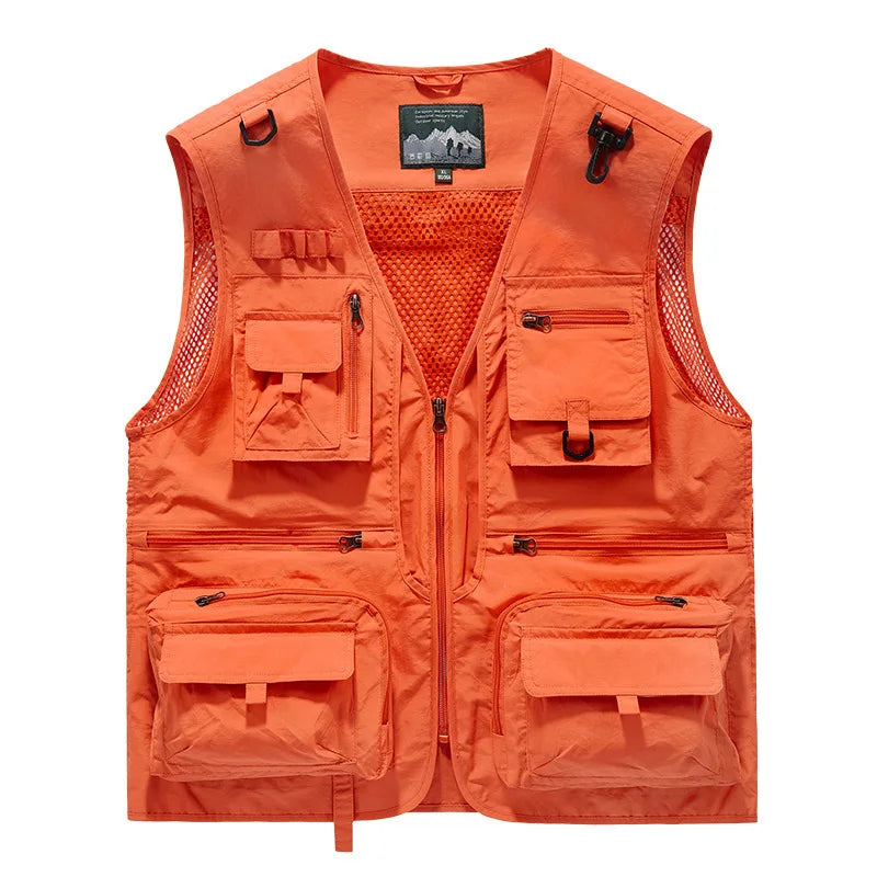 FGKKS Men Multi Pockets Vest Men's New Breathable Outdoor Fishing Vest Quality Design Leisure High Tech Male Jacket