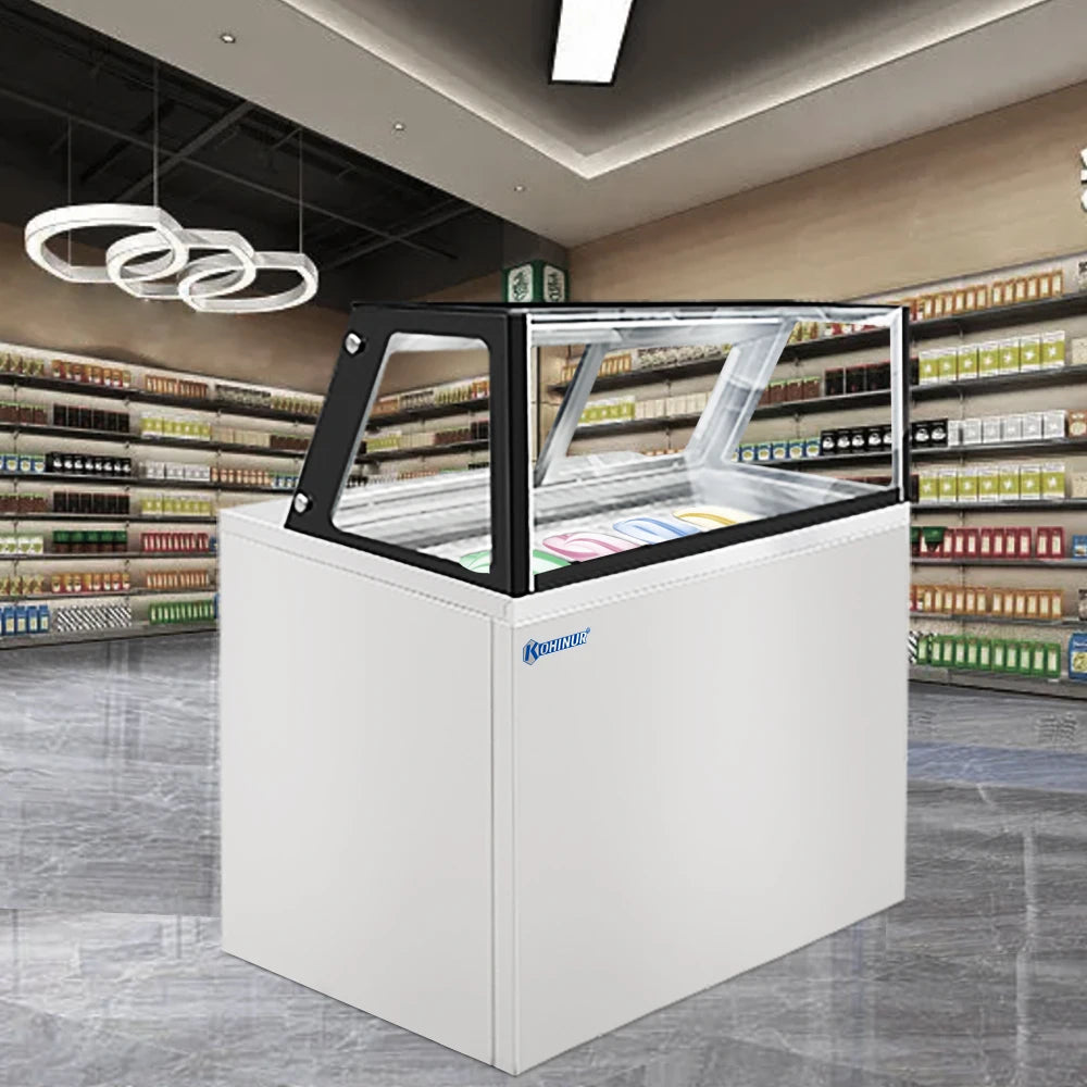 Commercial Ice Cream Display Refrigerator Single-Temperature Under Counter Freezer With Glass Door Cold Showcase