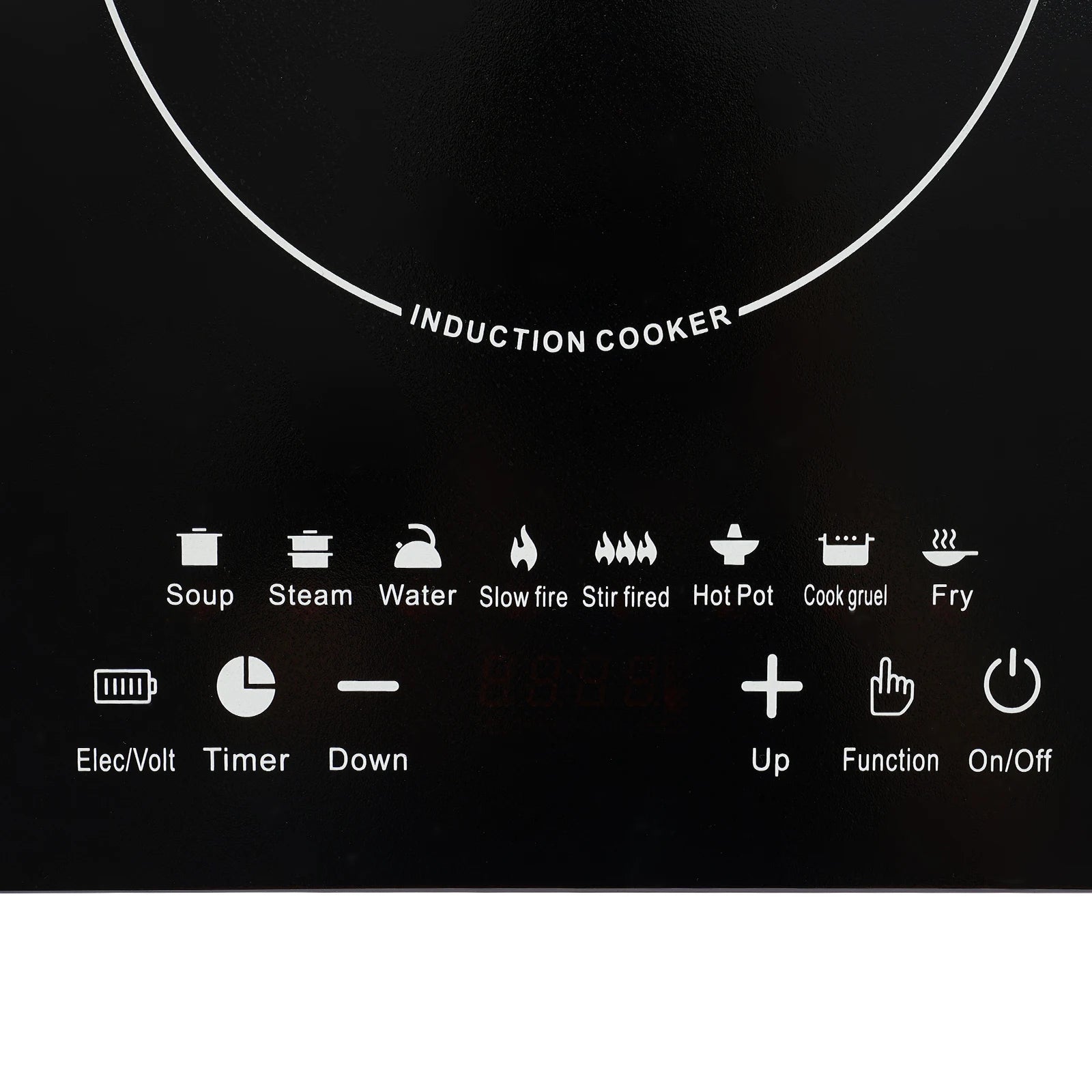 750W Electric Induction Cooker Glass PP Body 8 Presets Temp Adjustable for Dorm RV Home Restaurant & Hot Pot Use