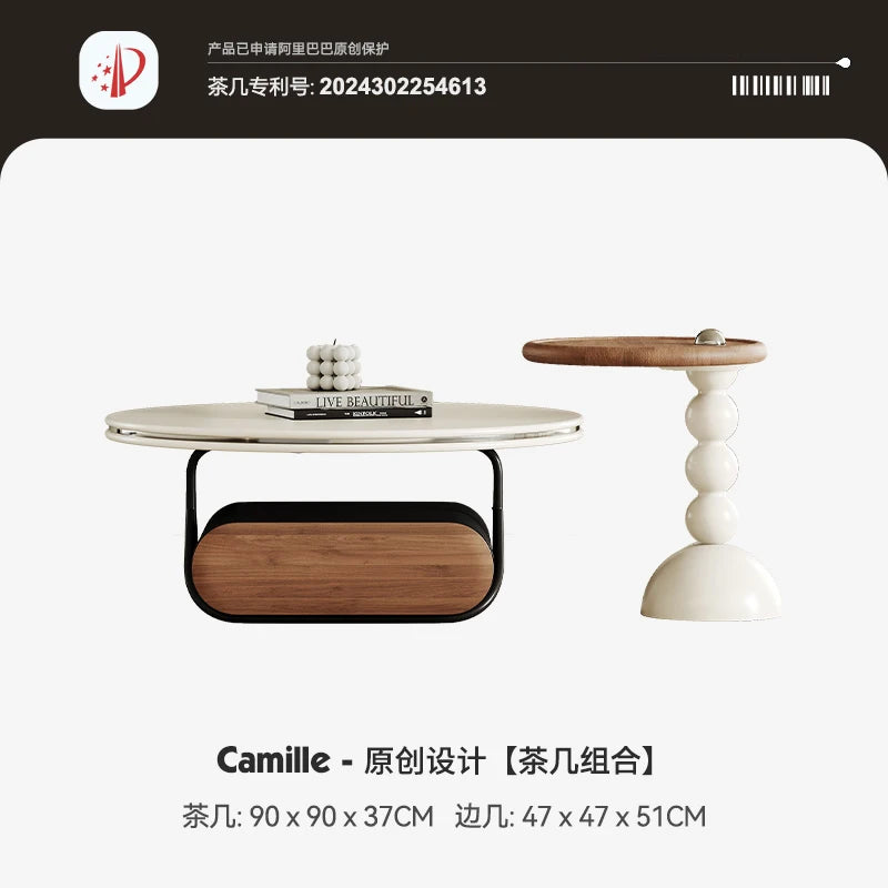 Round Luxury Coffee Table Corner Designer Cool Minimalist Tables Books Premium Mesas De Centro Para Sala Home Furniture