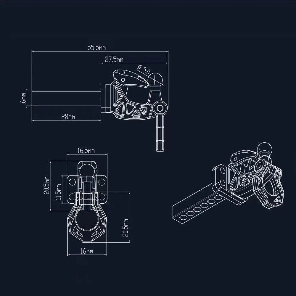 Metal Rear Bumper Tow Trailer Hook Drop Hitch Receiver For 1/8 1/10 Rc Crawler Car Axial Scx10 Traxxas Trx4 Rgt Yikong Redcat