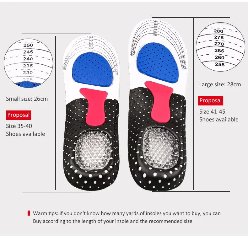 Shock-absorbing sports insole men and women arch support Orthopedic insoles Breathable comfortable running Shoe Pads 2Pcs/4Pcs