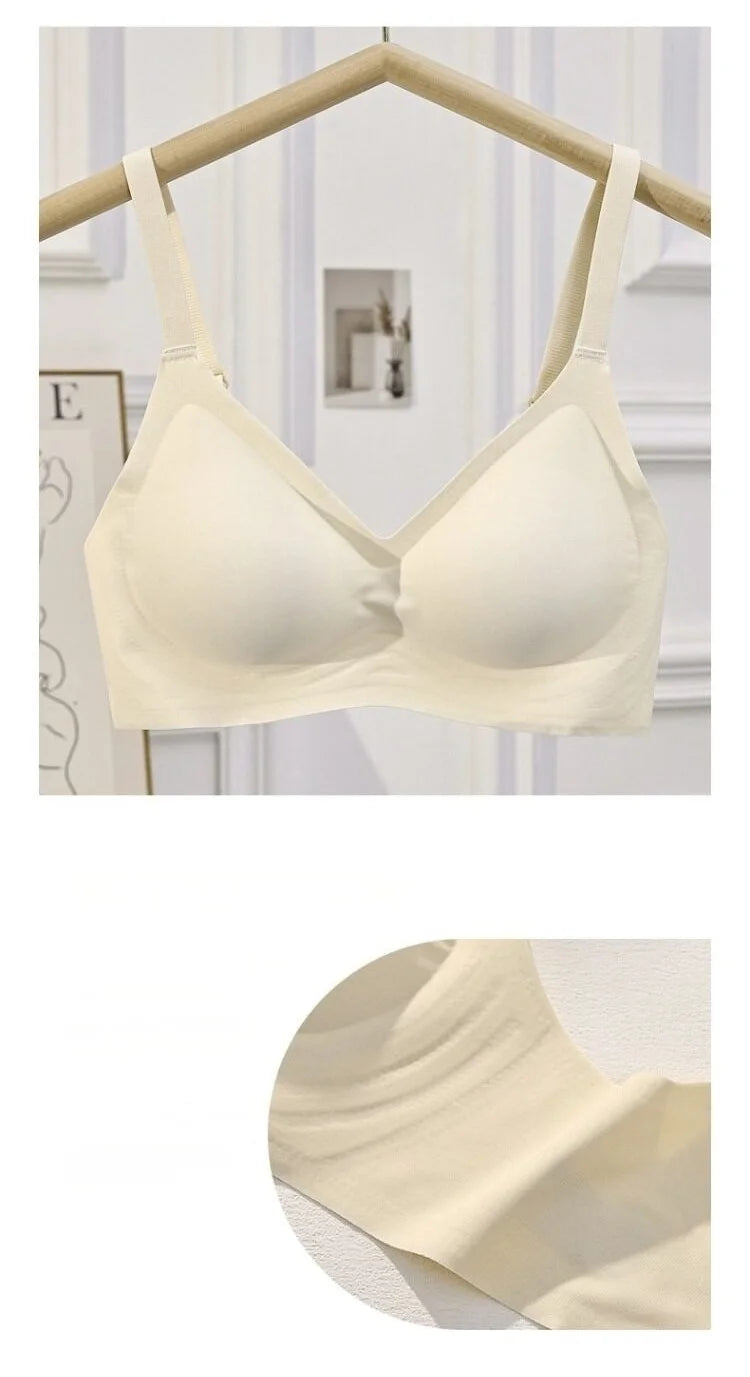 Small Breast Seamless Bra Women'S Push-Up Comfortable Non-Underwire Soft Support Closed Underwear For Women With Breasts No Rims
