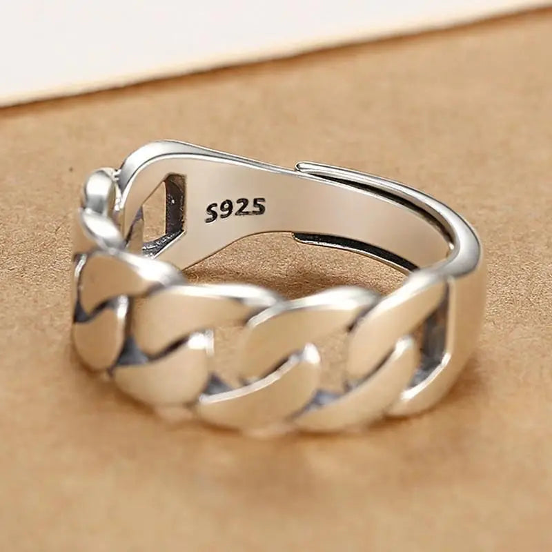 925 Sterling Silver Metal Flower Shell Geometric Rings For Women French Retro Romantic Open Thai