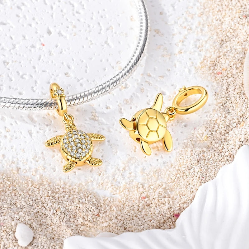 Hot Sales 925 Sterling Silver Golden Series Charms Beads Cross Devil's Eye Bow Charms Pendant Fit Original Bracelet DIY Jewelry
