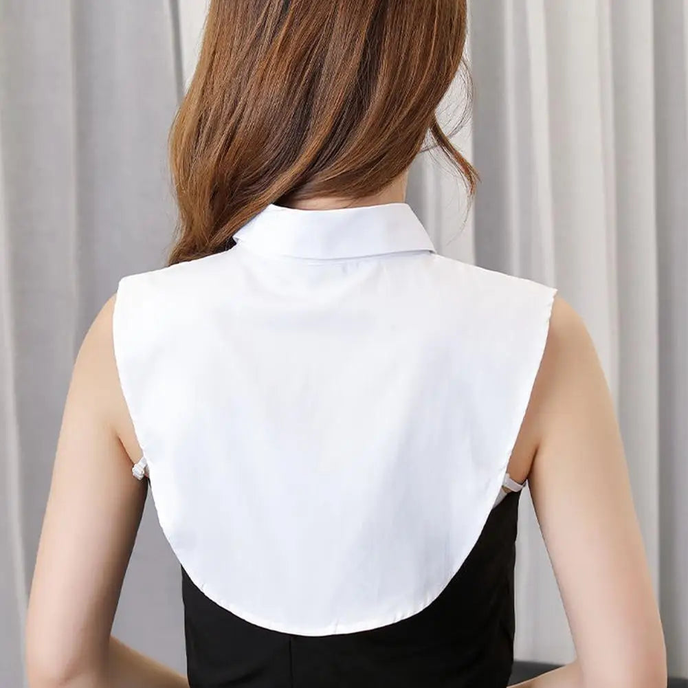 Fake Collar Detachable Collar for Women Girls Shirts Dickey Half False Blouse Dickey Tops Solid Color False Collar White/Black