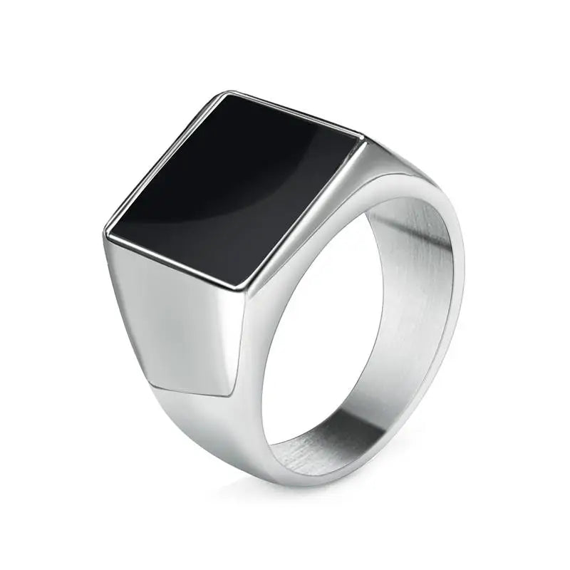 Jiayiqi Men'S Ring Punk Rock 316L Stainless Steel Signet Ring For Men Hip Hop Party Jewelry Male Wedding Gift Custom accept