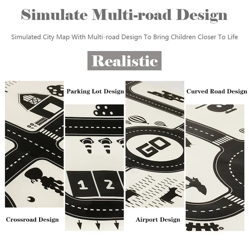 83*58cm/130*100cm Road Mat Children Traffic Car Map Educational Toy Road Plastic Carpet Playmat For Mats City Kids Toys Games