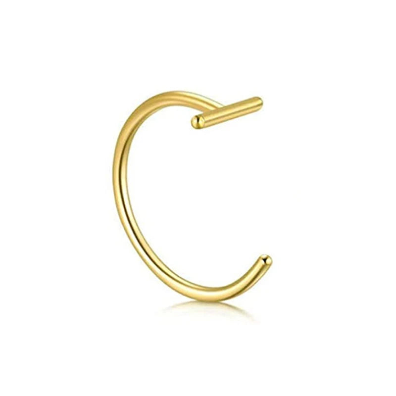 New Punk 8/10mm Titanium Steel Lip Rings Cuff Clip on Fake Labret Piercing Ear Nose Hoops Unisex Women Septum Body Jewelry