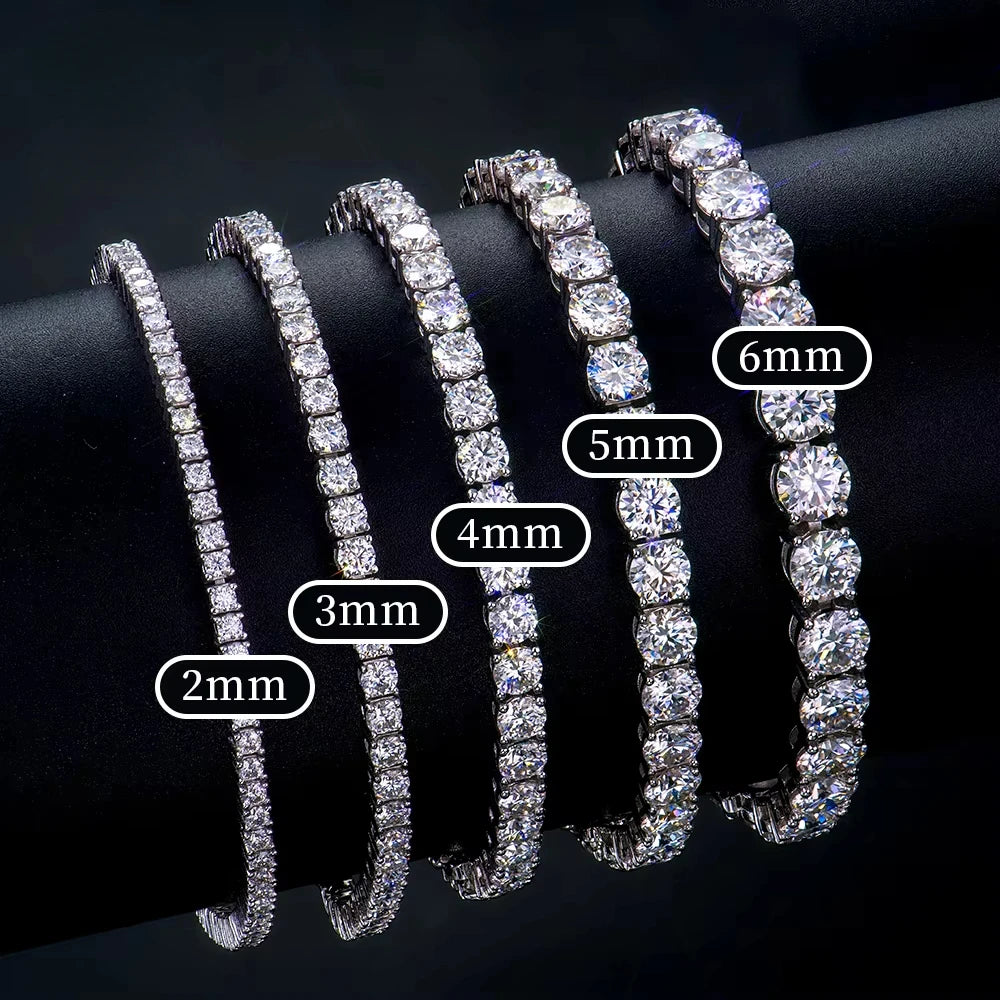 S925 Sterling Silver High Quality Fashionable  D Color VVS1 Full Moissanite Tennis Bracelet for Women Wedding Engagement Jewelry