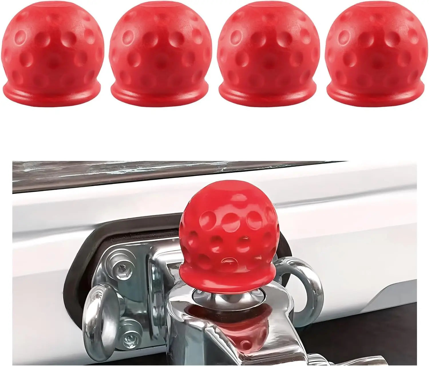 4pcs Universal 55MM Tow Bar Ball Cover Cap Trailer Ball Cover Tow Bar Cap Hitch Trailer Towball Protect Car Accessories
