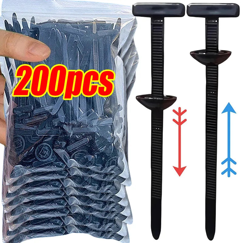 Universal Nylon Cable Tie Buckle Auto Fastener Screw Replacement Clip Car Fender Trunk Engine Guard Panel Wire Management Secure