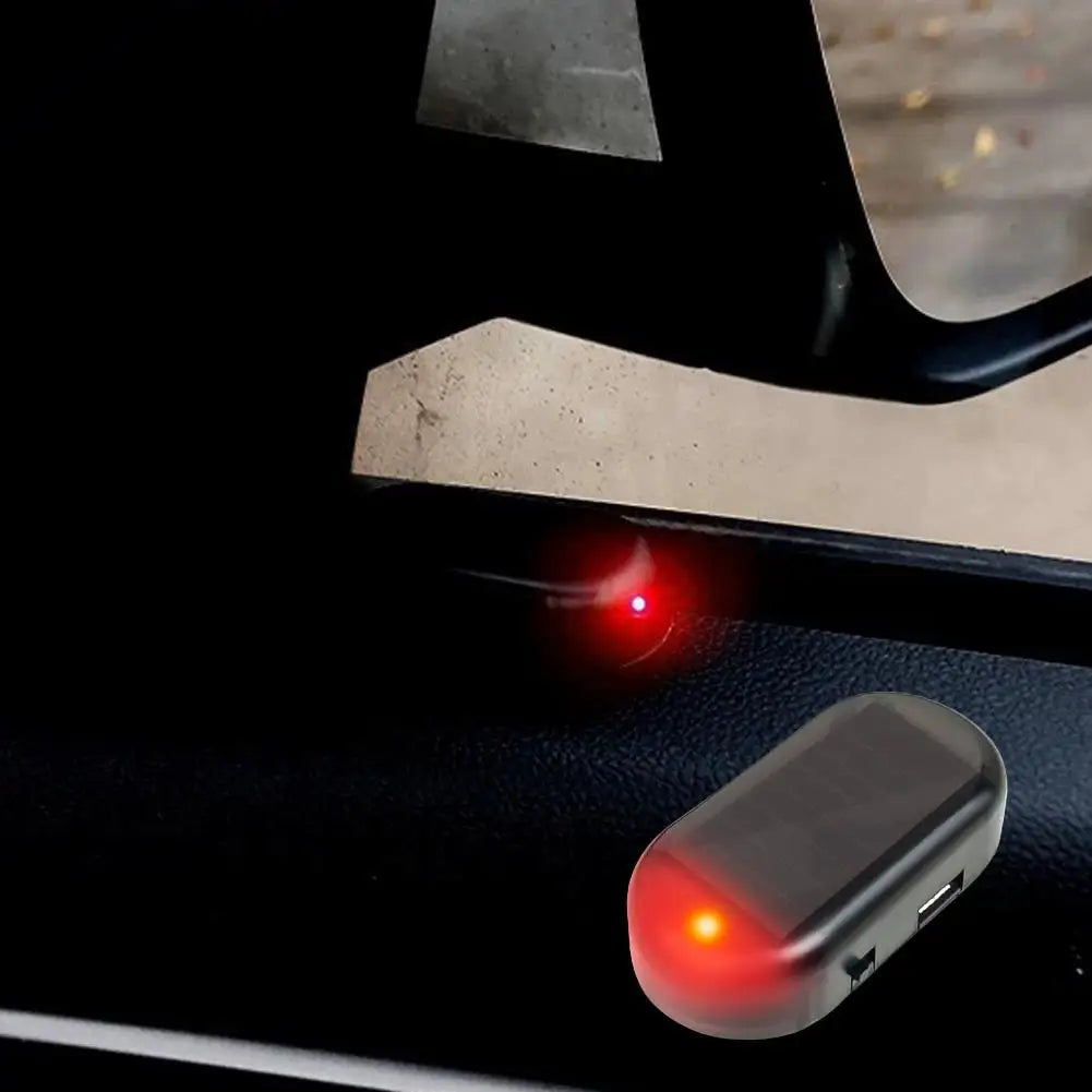 1Pcs Solar Powered Car Fake Security Light Simulated Dummy Alarm Wireless LED Flashing Lamp Anti Theft Warning Caution Light