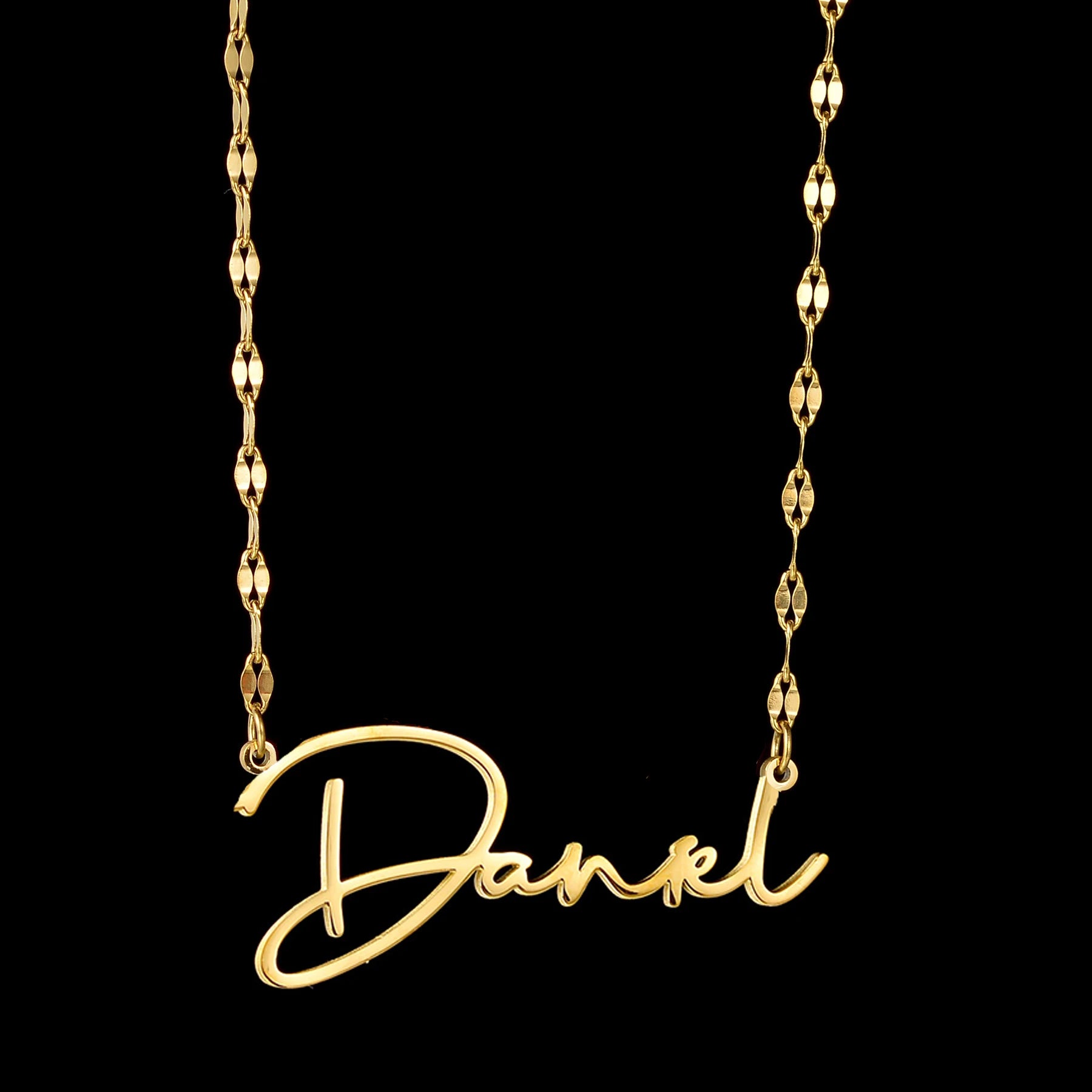 Atoztide Personalized Custom Name Necklaces for Women Stainless Steel Wave Chain Collares Pendant Mother Kids Jewelry Gift