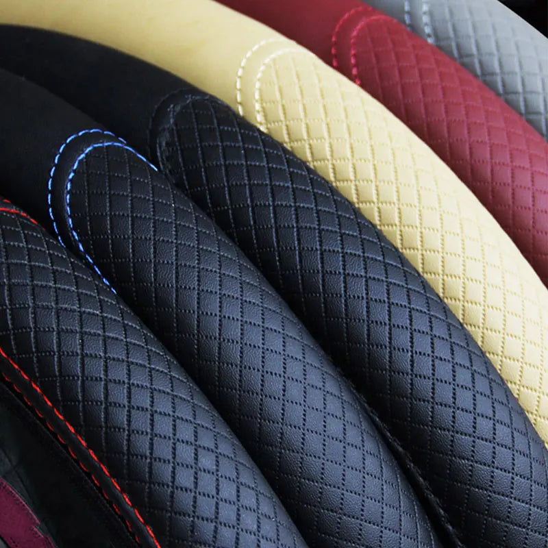 37/38cm Automobile universal steering wheel cover non-slip car steering wheel cover non-slip embossed leather Car-styling