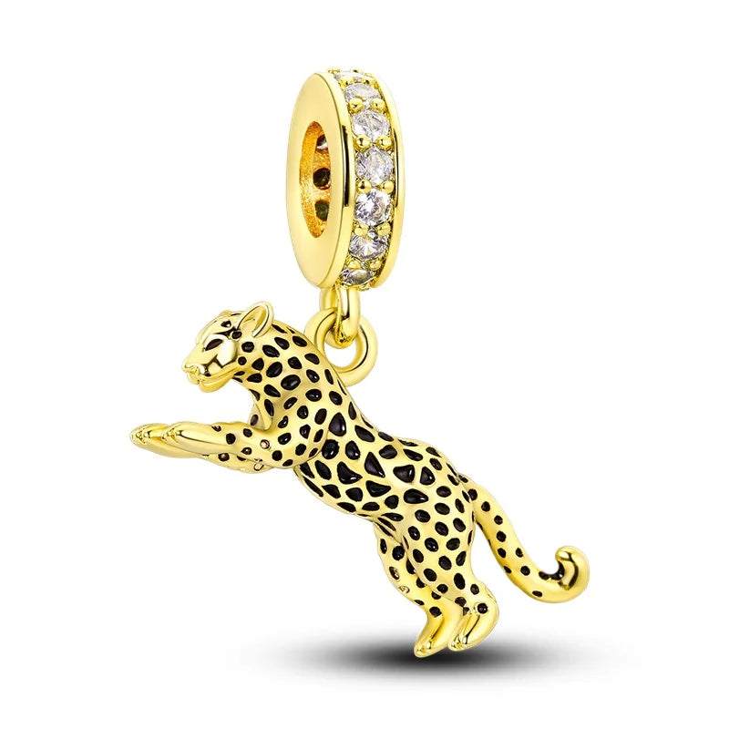 Hot Sales 925 Sterling Silver Golden Series Charms Beads Cross Devil's Eye Bow Charms Pendant Fit Original Bracelet DIY Jewelry