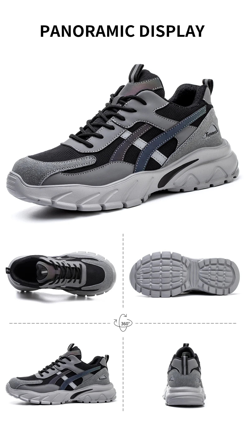 Man Safety Shoes Puncture-Proof Work Sneakers Lightweight Work Shoes Men Steel Toe Shoes Safety Boots Indestructible Shoes
