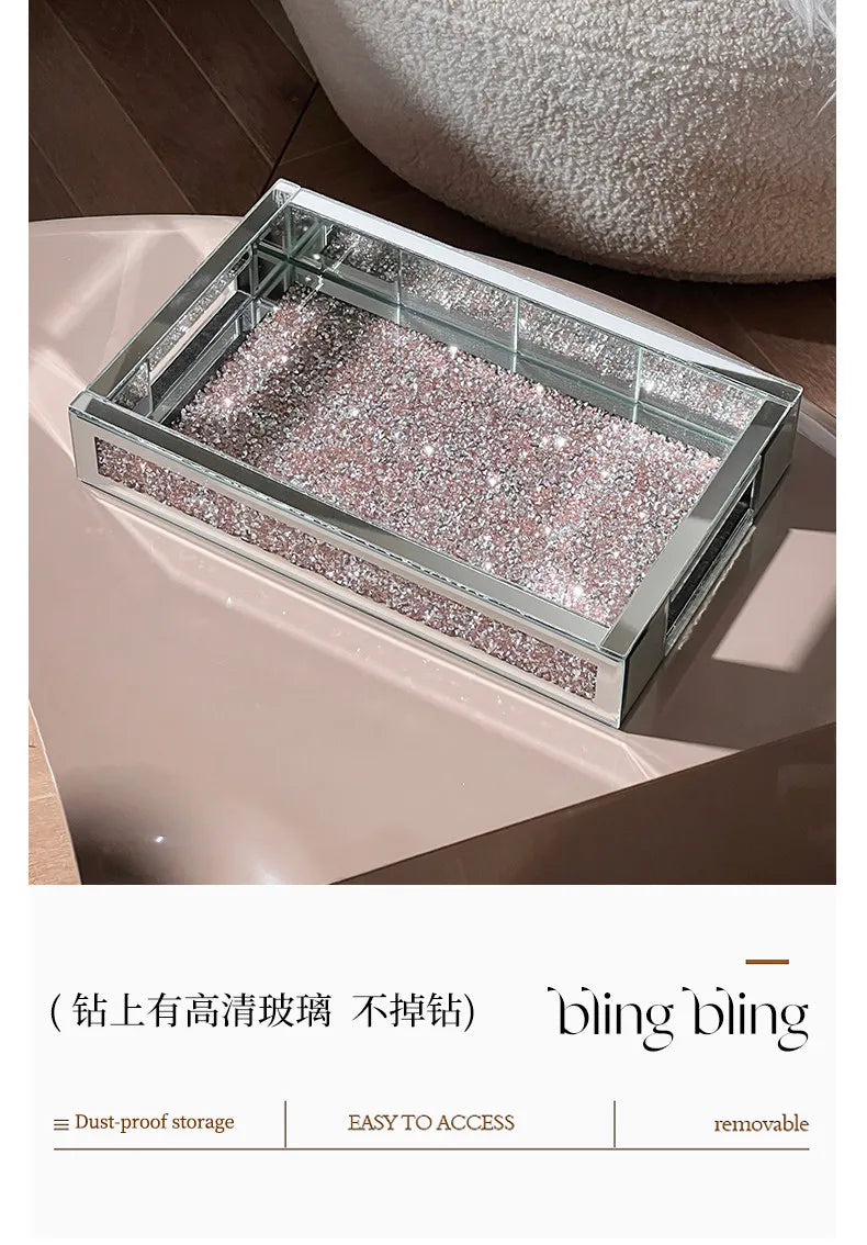 Luxury-inspired desktop skincare organizer, vanity perfume tray, and key holder