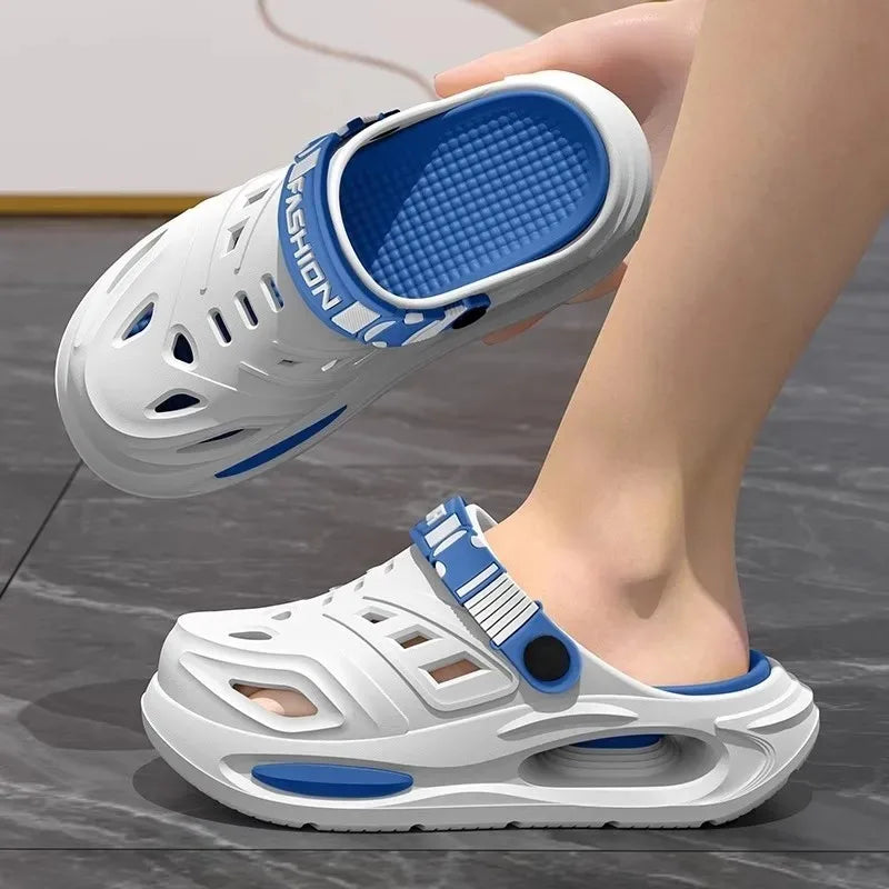 Summer Men's Outdoor Slippers Thick Bottom Anti-slip Clog Shoes Wear-resistant Smell-proof Two-way Male