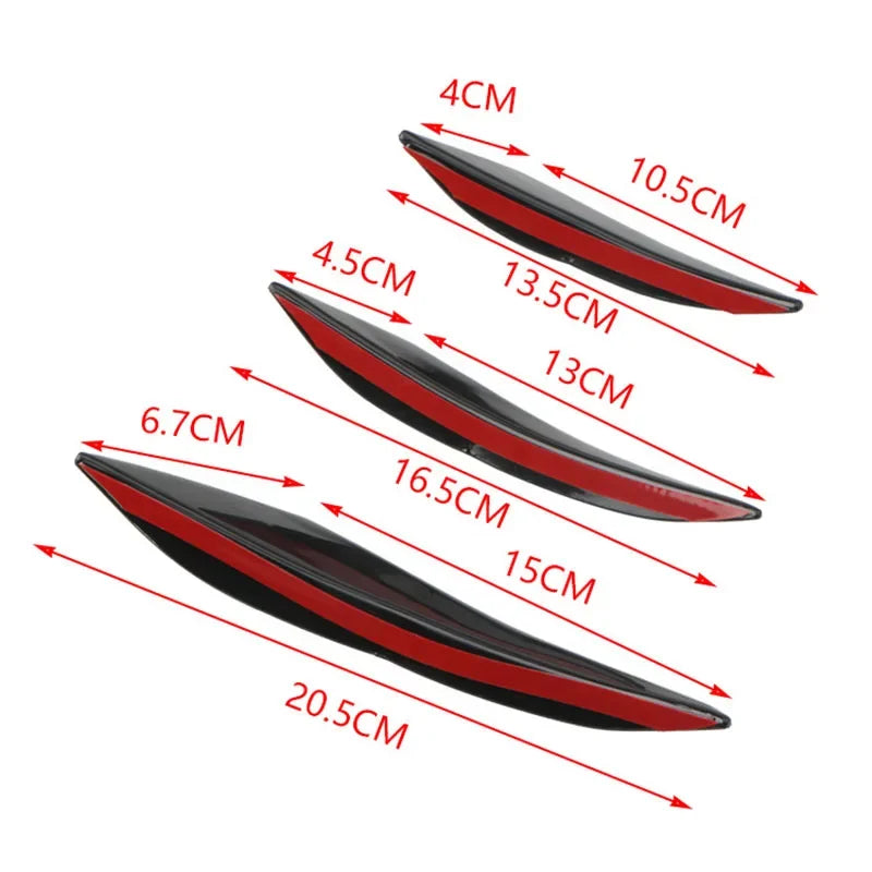 Hot Sale 6pcs/set Decoration Diffuser Splitter Fin Body Spoiler Canard Valence Chin Car Tuning Canard Universal Front Bumper Lip