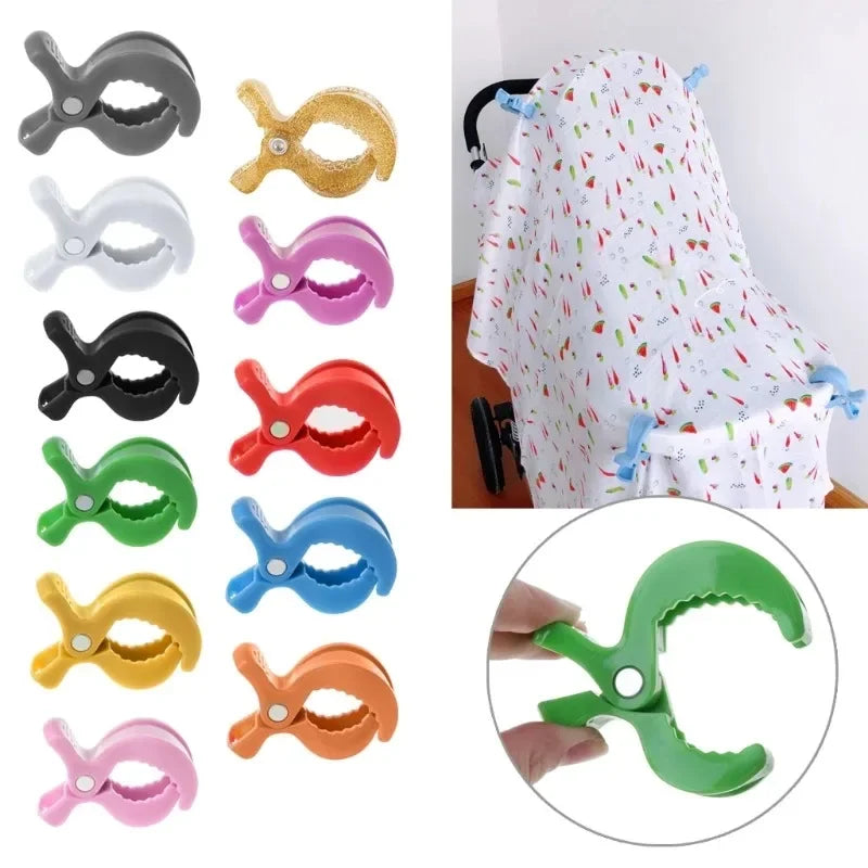 1-4Pcs Baby Stroller Clamp Alligator Clip Pram Peg Portable Stroller Hook Baby Car Seat Clips Toddler Baby Stroller Accessories