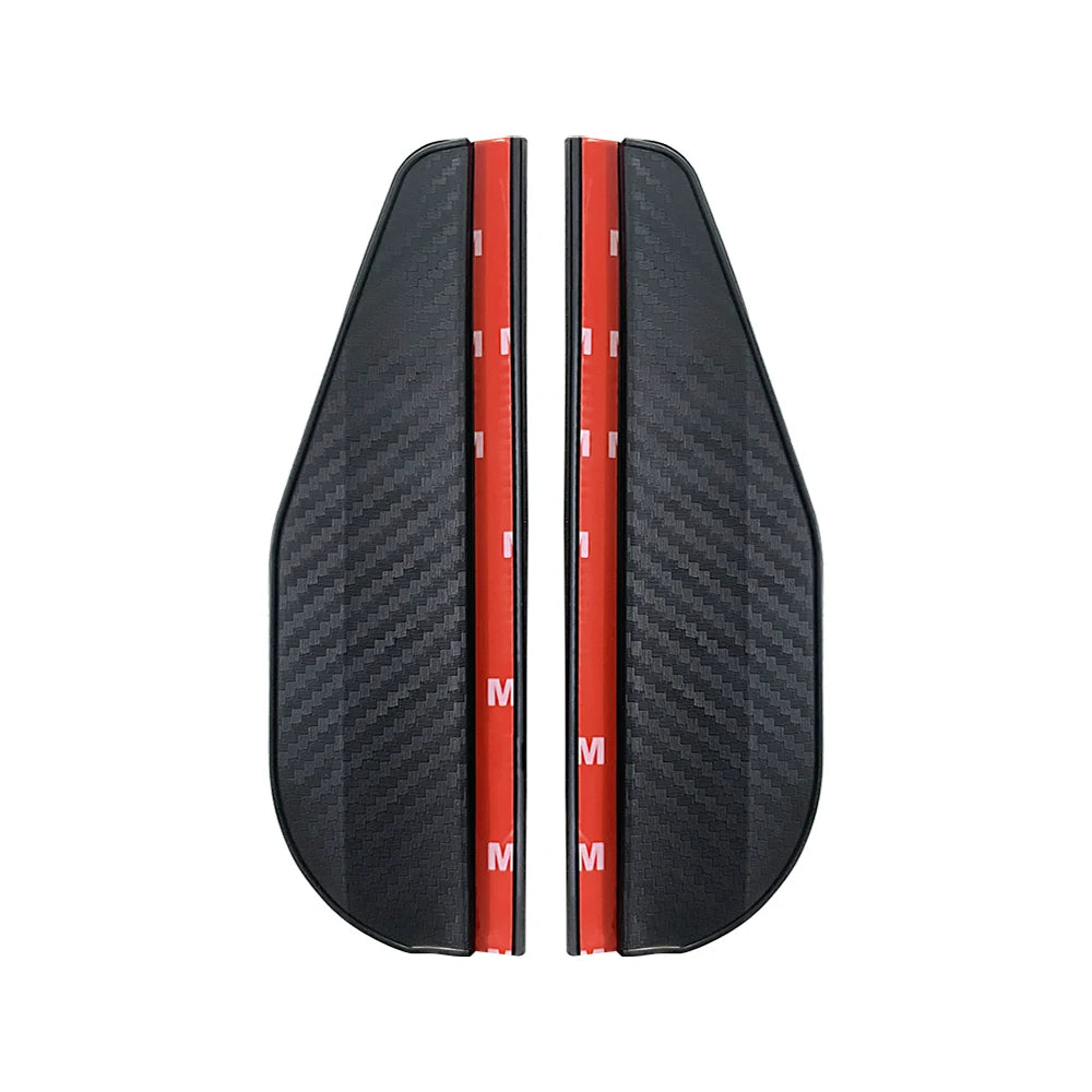 2PCS Car Rearview Mirror Rain Eyebrow Carbon Fiber Sun Visor Shade Cover for Rearview Mirror Protector Clear Vision Safe Driving