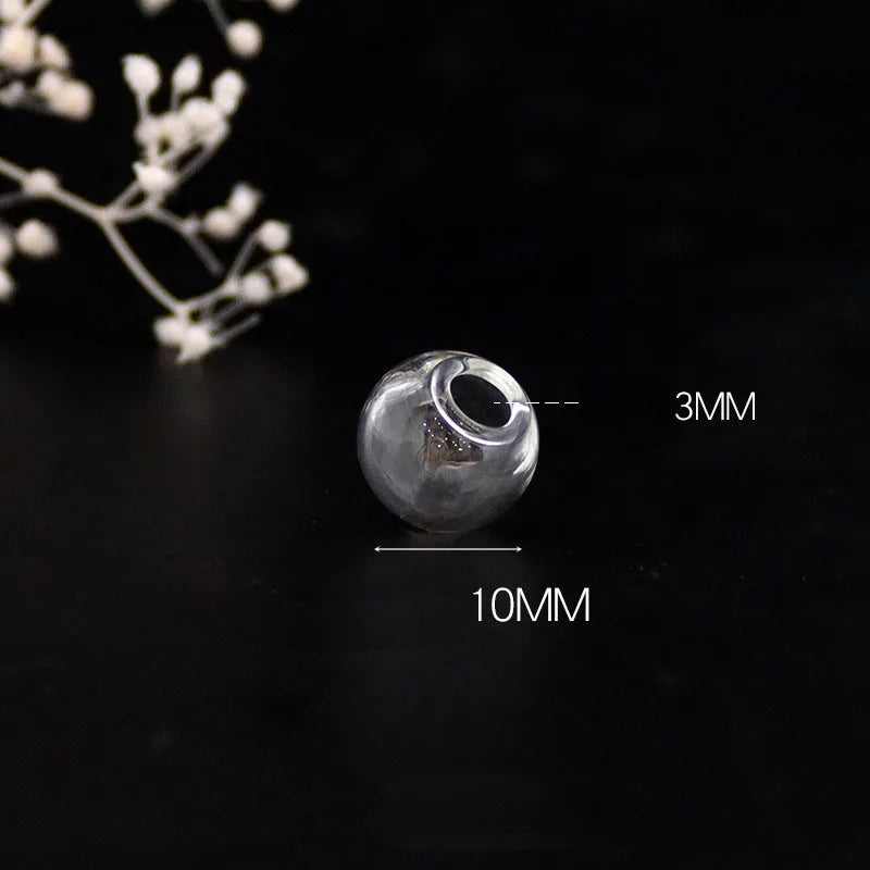 10piece 6-40mm Hollow Glass Ball With One Hole Round Bubble Vial Glass Globe Orbs Jewelry Findings Glass Locket Accessories