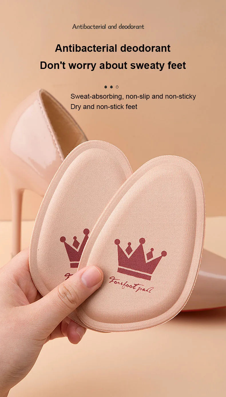 Women Forefoot Pad Pain Relief Insert Half Size Insoles Non-slip Cushion Shoe Breathable Sweat Absorbing Foot Pads for Shoes