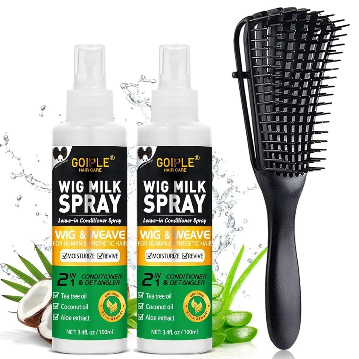 100m Wig Milk Spray for Wigs Smooth and Shiny Wig Leave-in Conditioner Women Synthetic Hair Anti Frizz Moisturizing Care Product