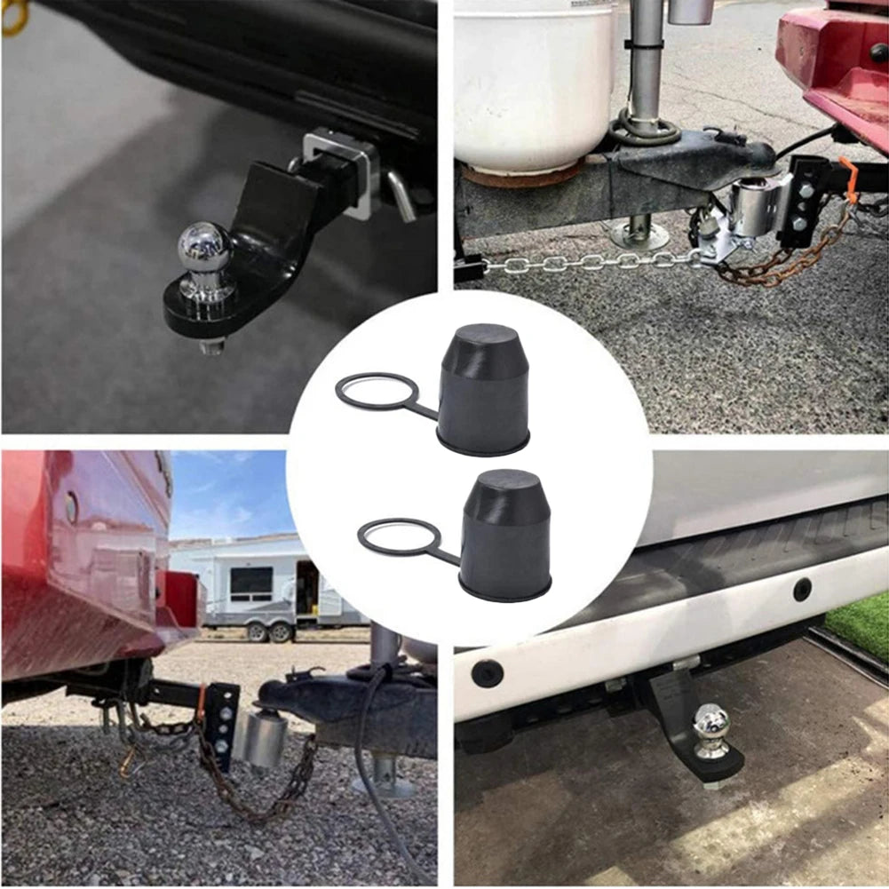 Universal 2 Pcs Trailer Hitch Ball Tow Bar Cover Protection Cap For Caravan Truck Car Trailer Towball Protective Cover