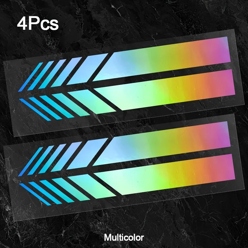 "Classic JDM Reflective Stripes Vinyl Decal Kit - 4pcs Self-Adhesive Car Body Stickers, Waterproof & Universal Fit"