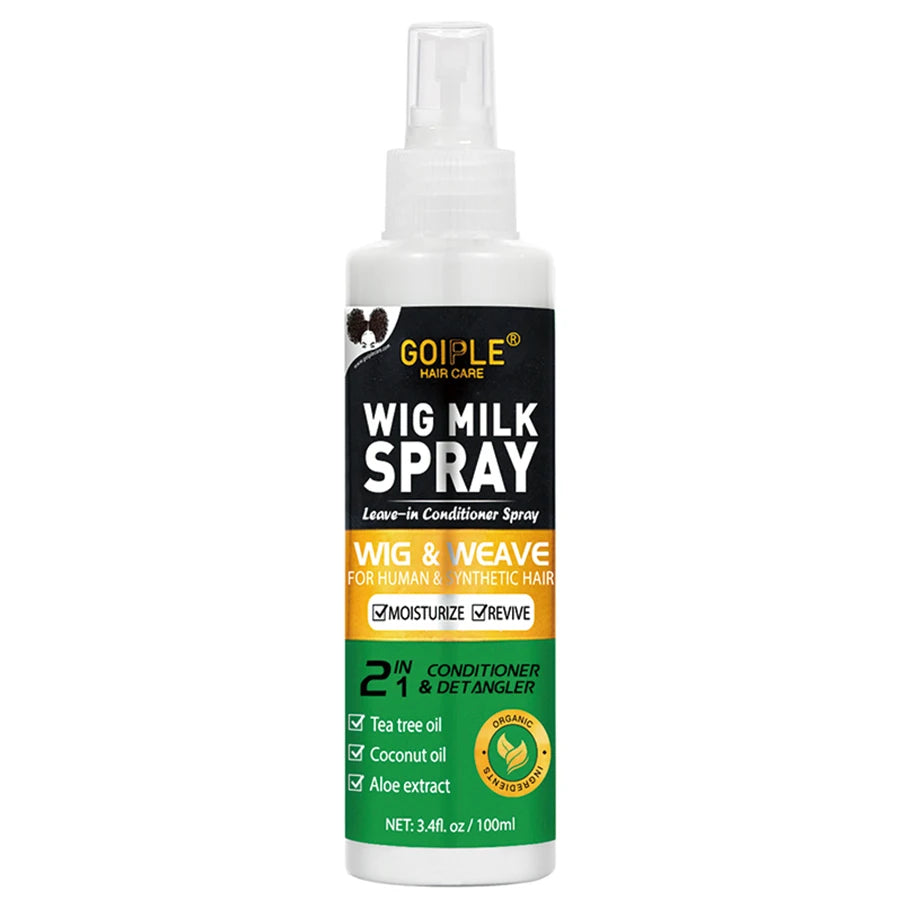 100ml Wig Milk Spray Moisturizing Care Spray for Wig Synthetic Hair Prevent Frizz Leave-in Conditioner for Wigs Smooth and Shine