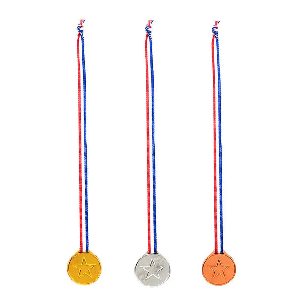 10/20Pcs Plastic Gold Winner Award Medals Kids Birthday Party Favors Sports Game Prize Toys Soccer Football Party Pinata Filler