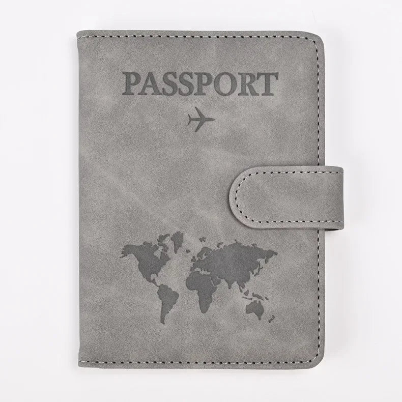 Leather Passport Holder Travel Wallet with ID Credit Card Slot PU Leather Passport Covers Case RFID Blocking Passport Protector