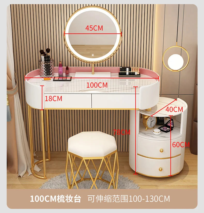 Bedroom Wooden Dressing Table Drawer Girls Led Light Standing Dressing Table Mirror Makeup Mesa De Maquillaje Rome Furniture